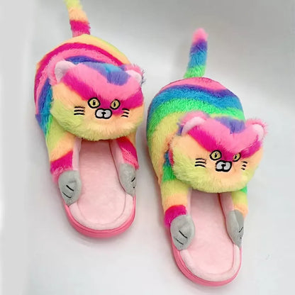 Kawaii Cat Winter Slippers for Women & Men - Multicolor -
