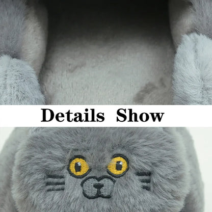 Kawaii Cat Winter Slippers for Women & Men - -