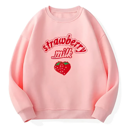 Harajuku Kawaii Strawberry Sweatshirt - Light Pink -