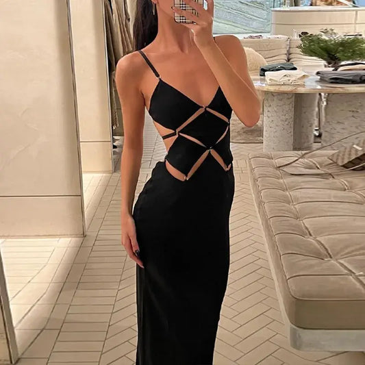 Sleeveless Backless Bodycon Maxi Evening Party Dress