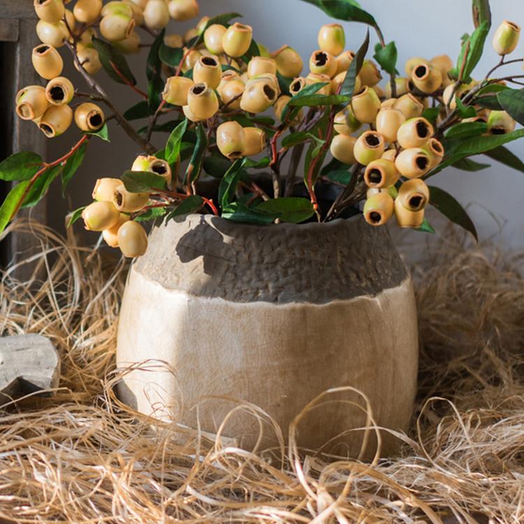 Khaki Coarse Pottery Jar - -