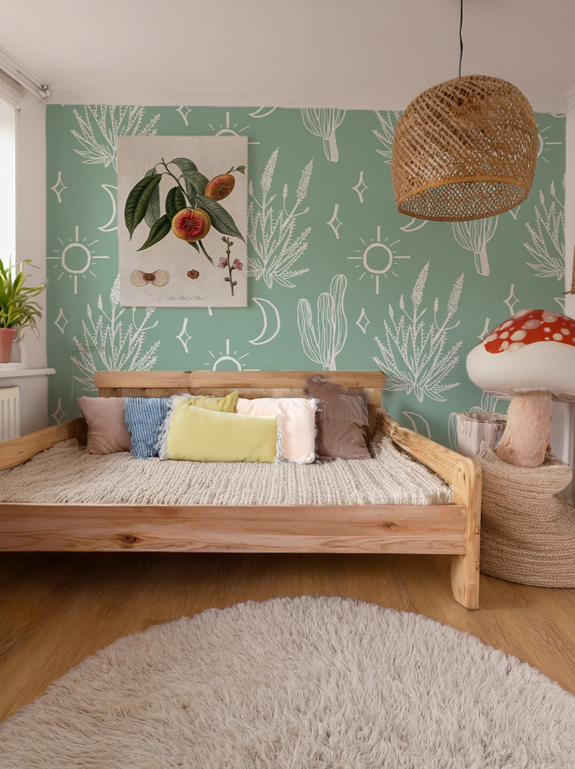 Desert Sky Wallpaper, mint and white- Samantha Santana Creative- {{Product type}}