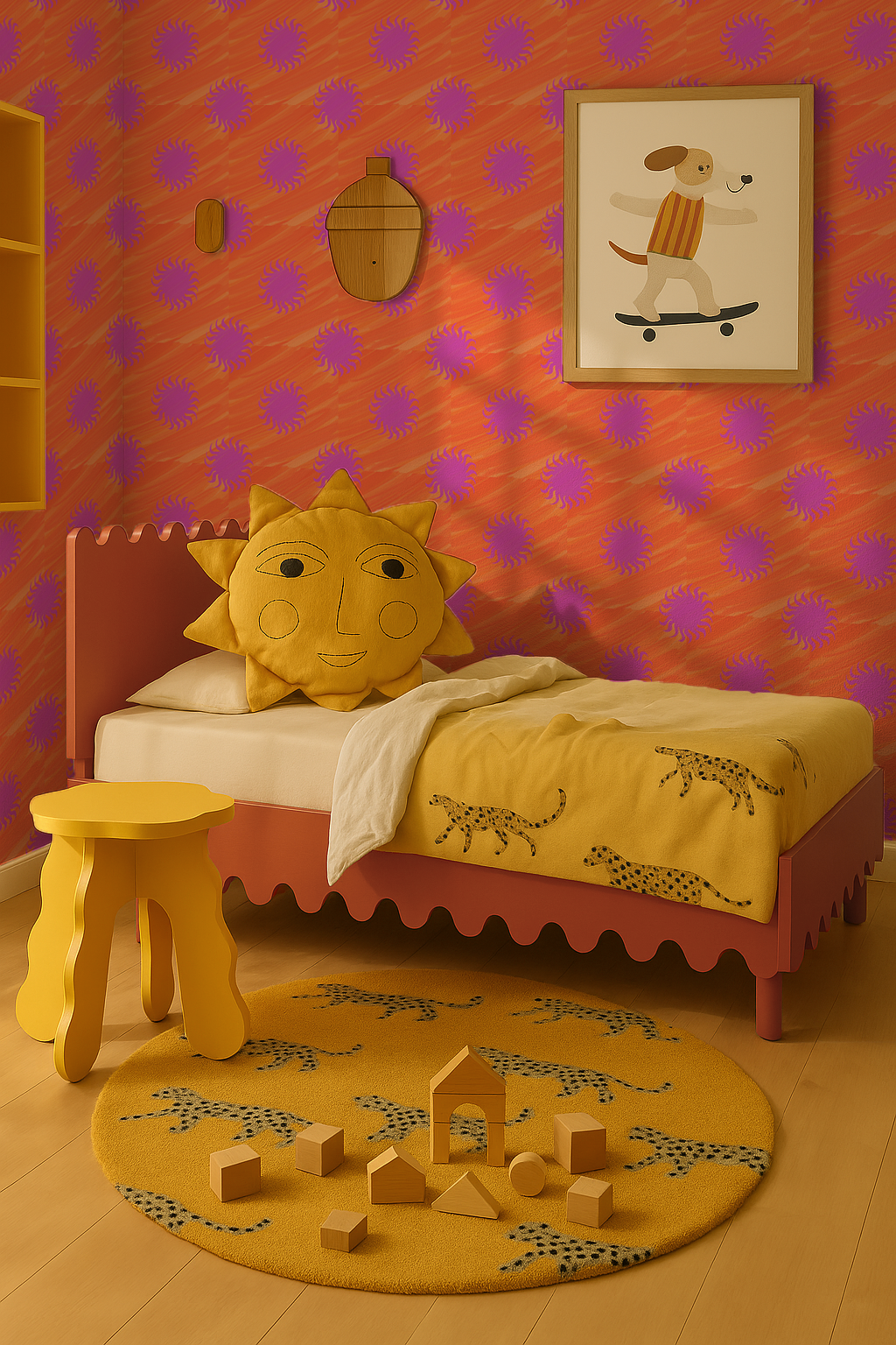 Sol Wallpaper, orange and magenta- Samantha Santana Creative- {{Product type}}