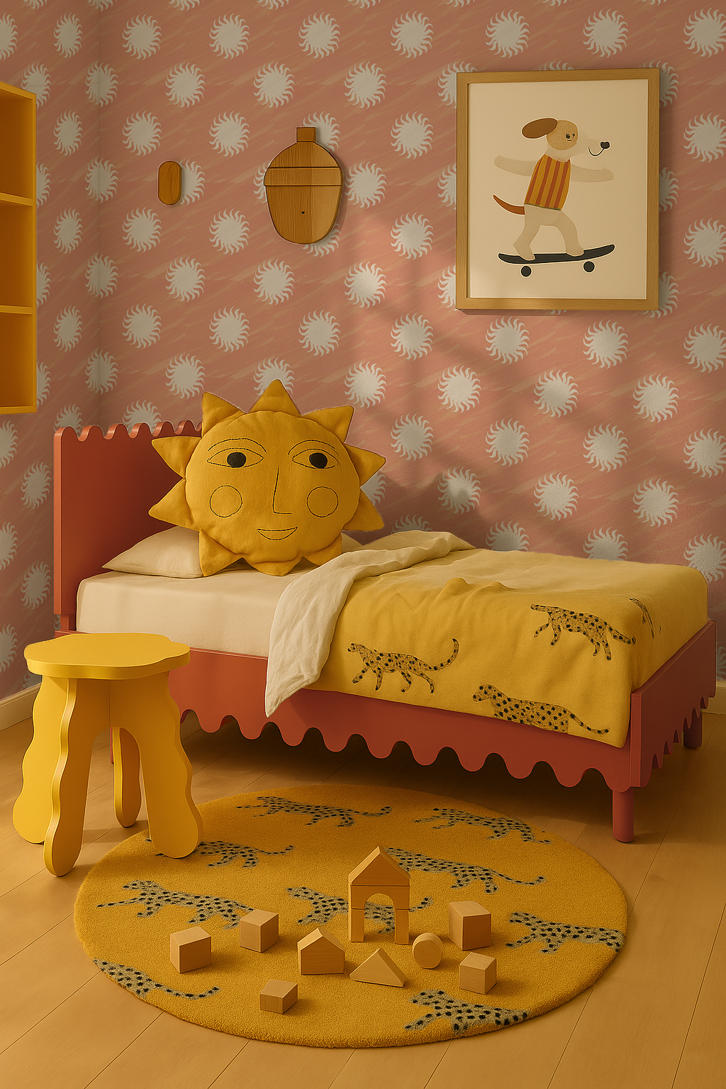 Sol Wallpaper, terra cotta and off-white- Samantha Santana Creative- {{Product type}}
