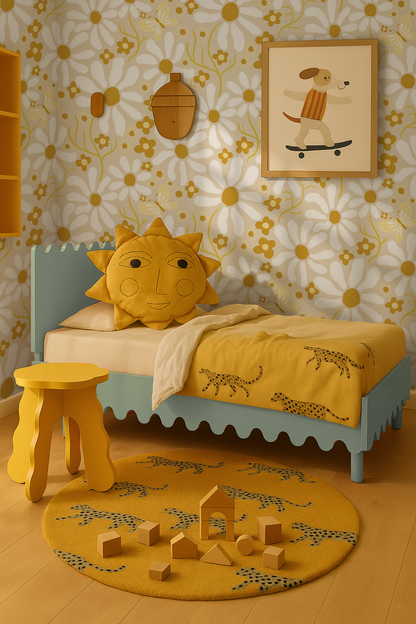 Spring Daze Wallpaper, tan- Samantha Santana Creative- {{Product type}}