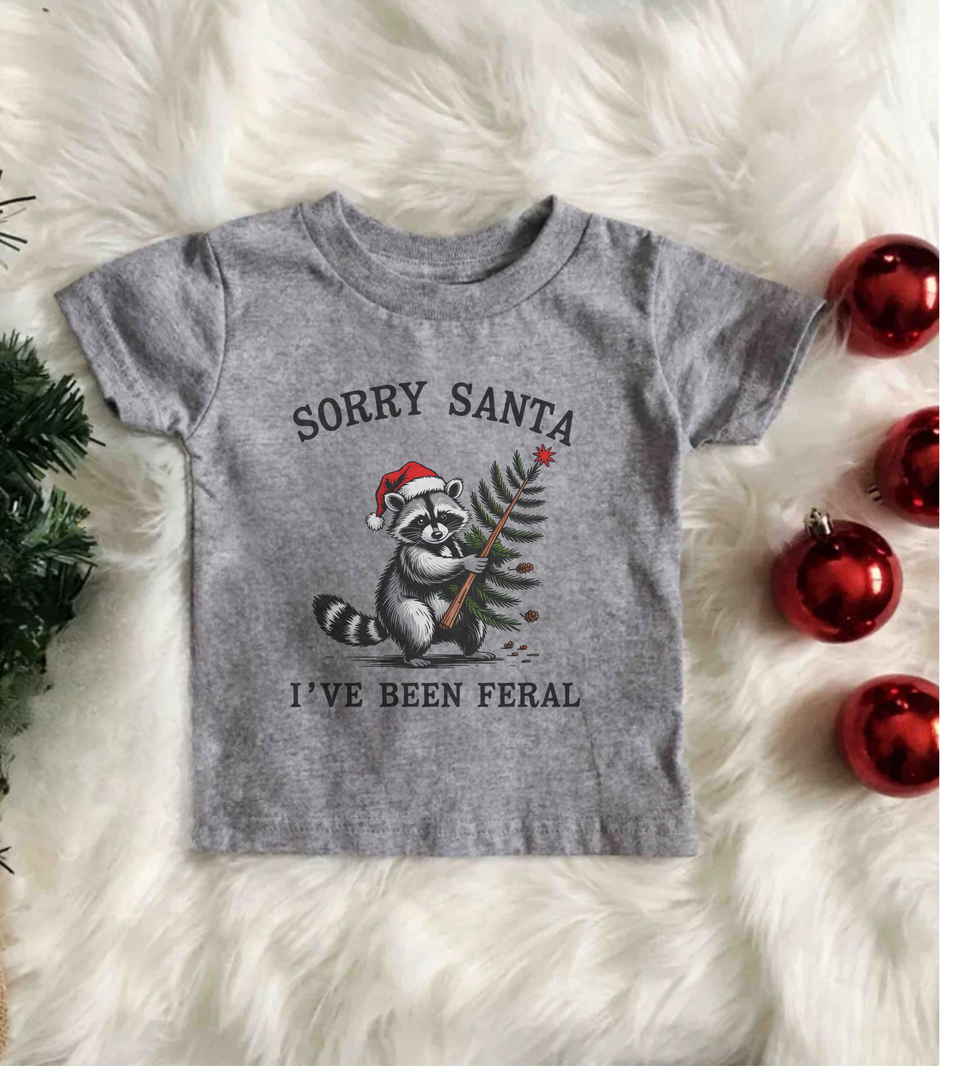 Sorry Santa Been Feral T-shirt - XL - T-SHIRT
