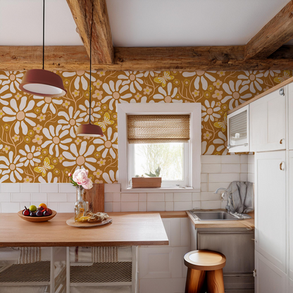 Spring Daze Wallpaper, rust- Samantha Santana Creative- {{Product type}}