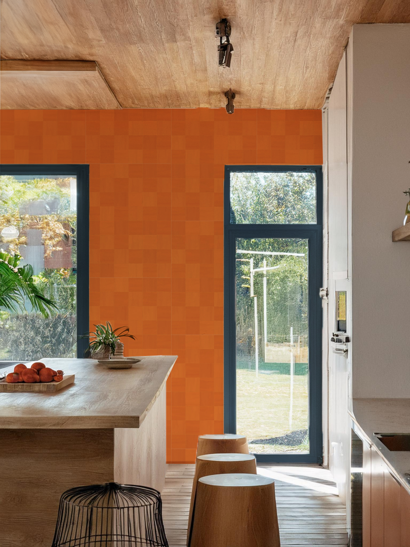 Zellige Wallpaper, orange- Samantha Santana Creative- {{Product type}}
