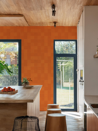 Zellige Wallpaper, orange- Samantha Santana Creative- {{Product type}}