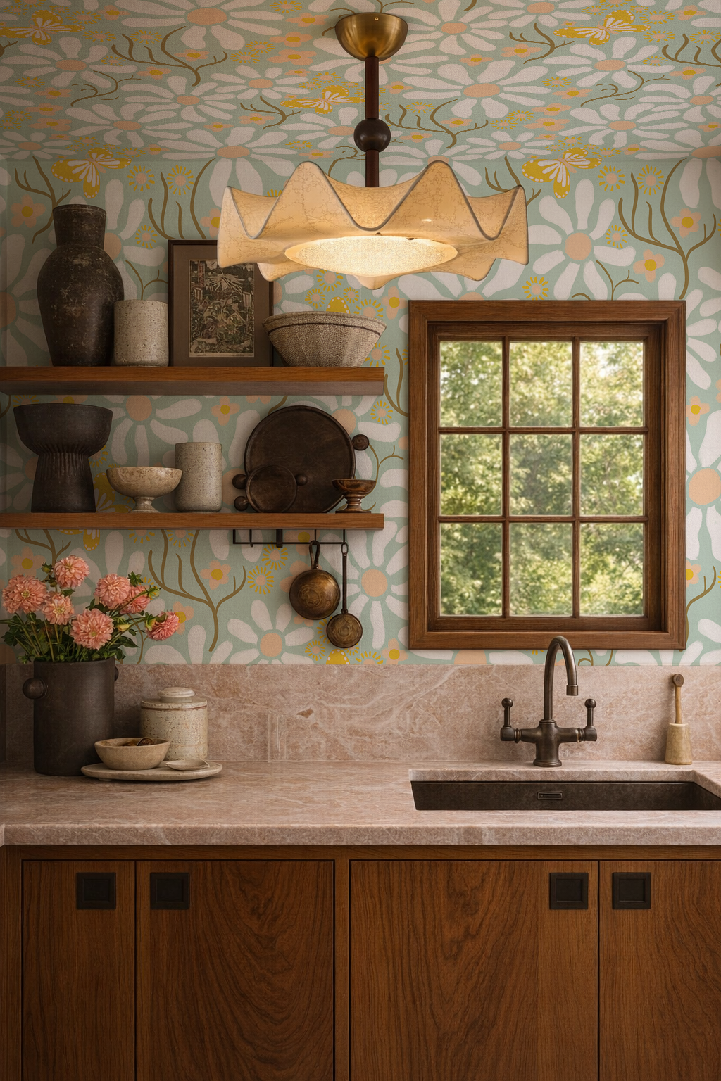 Spring Daze Wallpaper, mint- Samantha Santana Creative- {{Product type}}