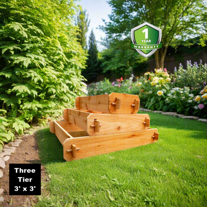 Timberlane Gardens Raised Garden Bed Kit 3 Tiered (1x3 2x3 3x3) Select Cedar Elevated Planter - - Raised Garden Bed Kit