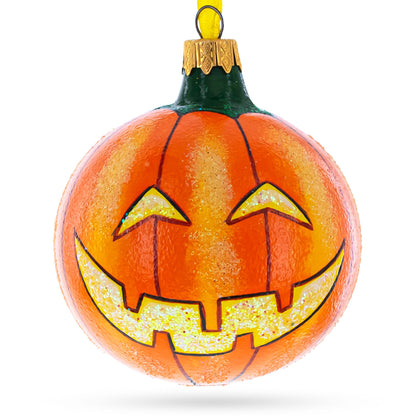 Jack-o'-lantern Glass Ball Halloween Ornament 3.25 Inches - - Christmas Ornaments > Celebrations > Halloween