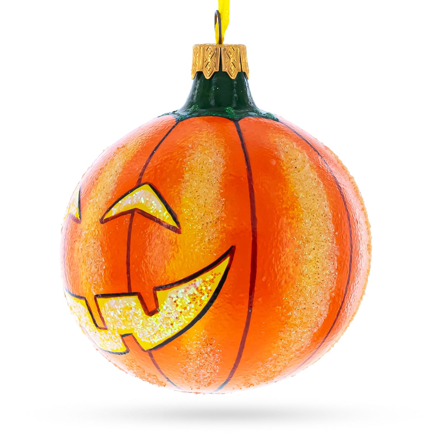 Jack-o'-lantern Glass Ball Halloween Ornament 3.25 Inches - - Christmas Ornaments > Celebrations > Halloween
