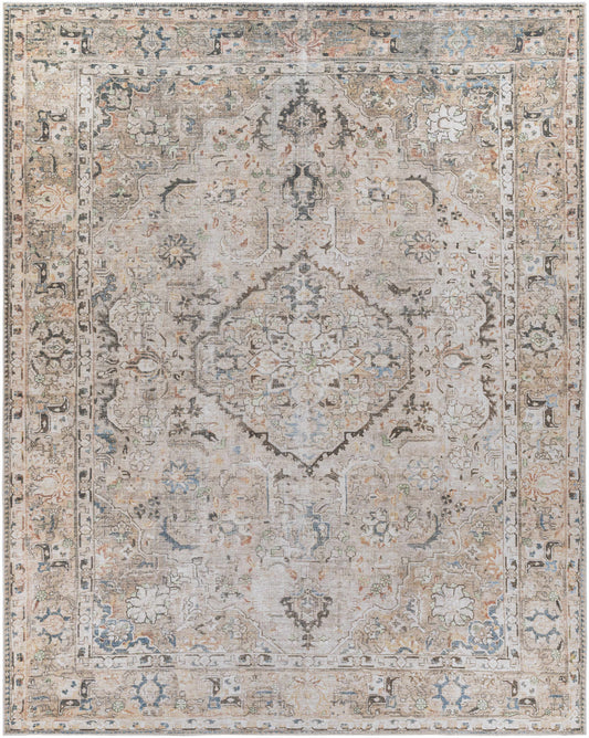 Brown Standon Vintage Washable Area Rug - - Rugs