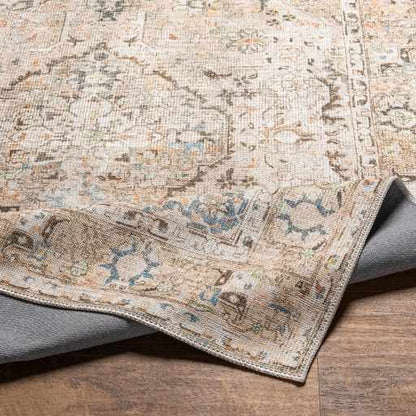Brown Standon Vintage Washable Area Rug - - Rugs