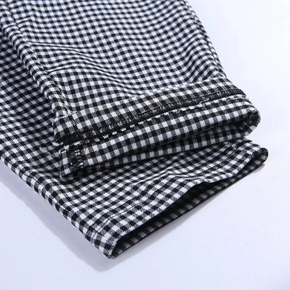 Korean Plaid Pants - -