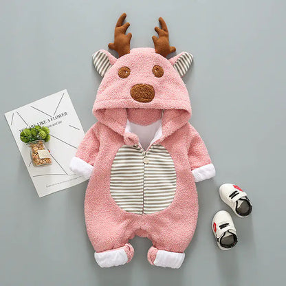 Super cute baby outing in trendy romper Pink 66cm