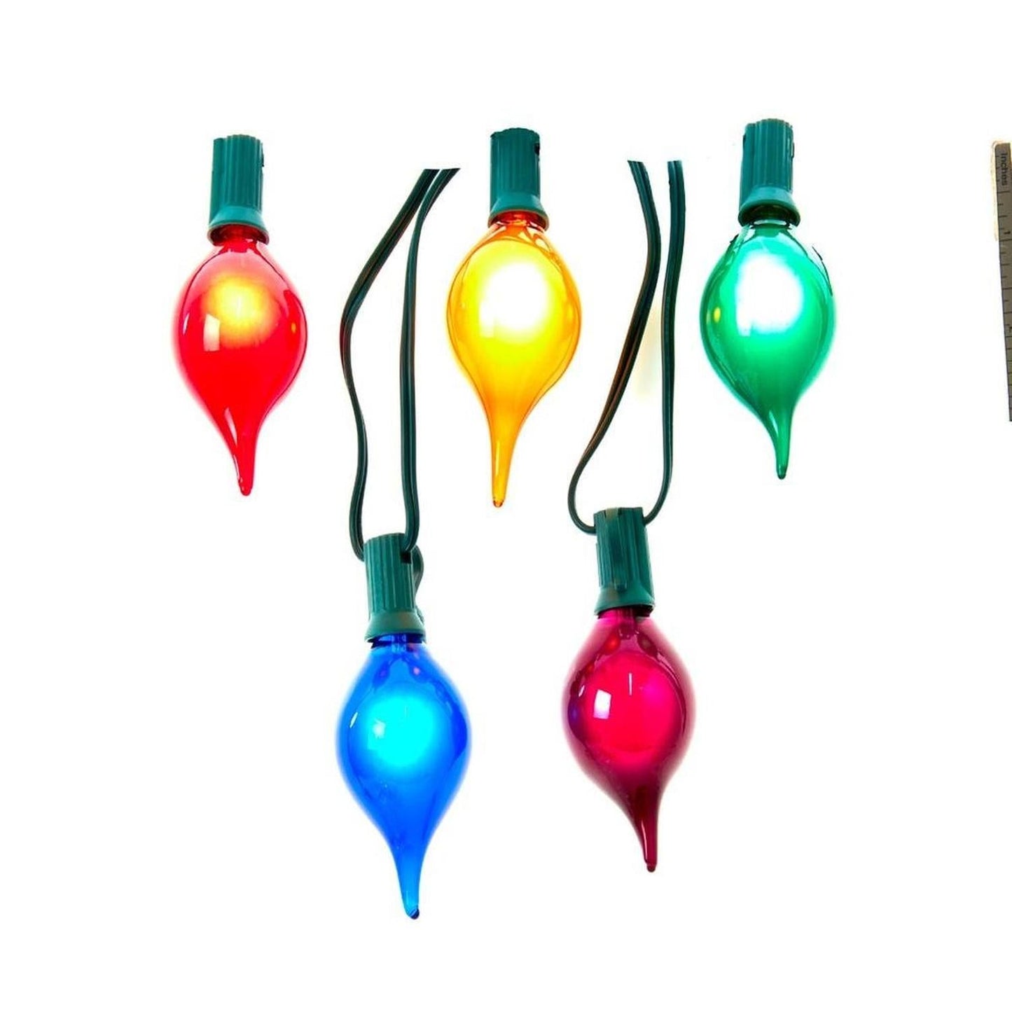 Kurt Adler UL 10-Light G45 Multicolor Teardrop Light Set - - Christmas Lights