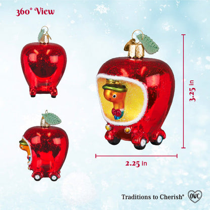 Lowly Worm's Applecar Ornament - - Christmas >> Ornaments >> Glass