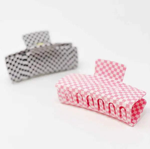 Checkered Hair Claw Clip