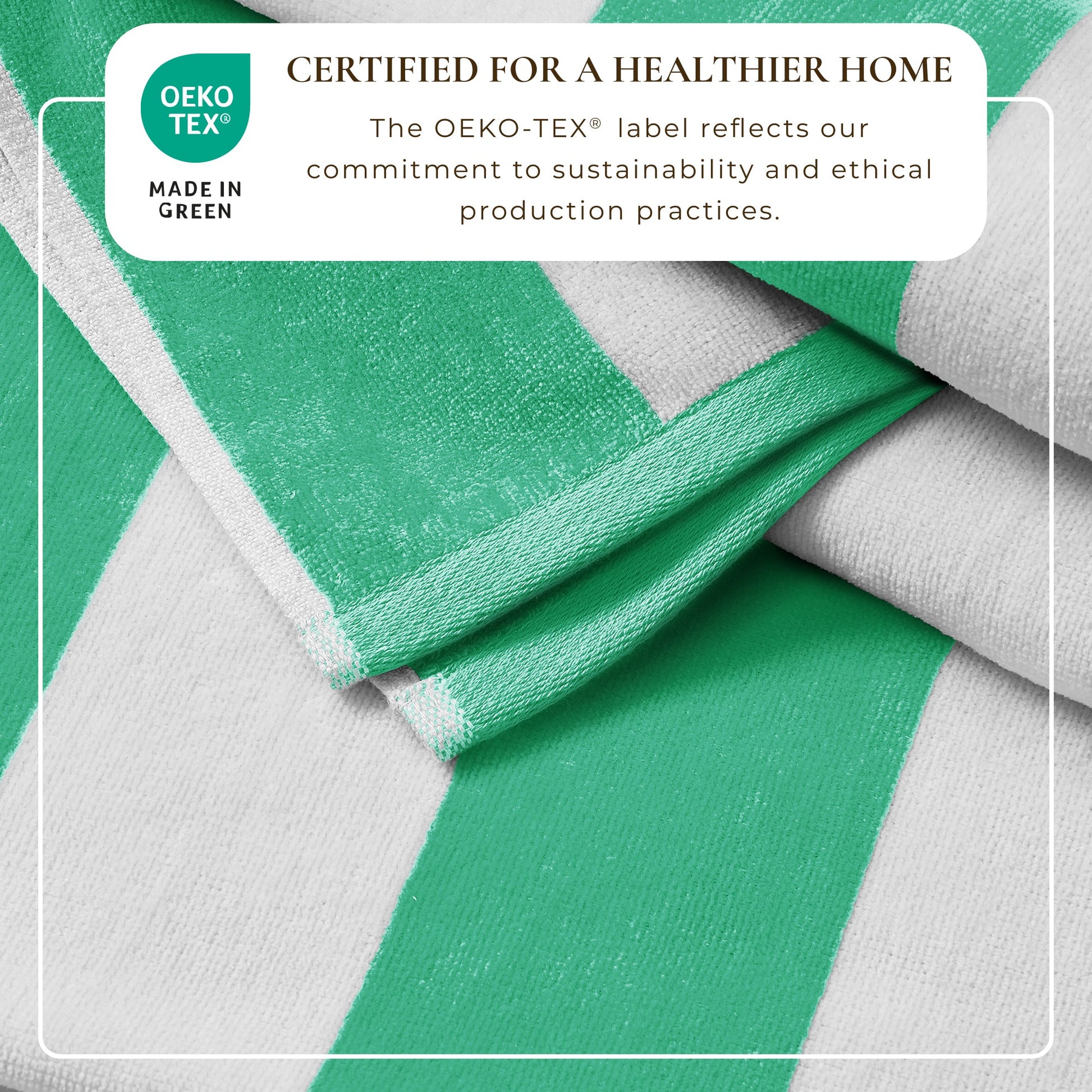 Cotton Velour Cabana Stripe Beach Towel - Novia Collection - -