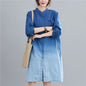 Gradient Color Denim Shirt - Versatile Mid-Length Style Kia Day Design