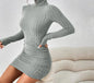 Turtleneck Slim Fit Knitted Dress - Kia Day Design