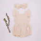 Organic Cotton Summer Baby Girl Clothes Cream 3M