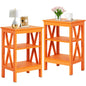 Orange End Tables with Storage Shelf Set - Kia Day Design