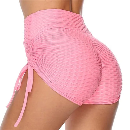 Womens High Waist Athletic Gym Shorts Sexy Breathable And Functional Pink Extra Large