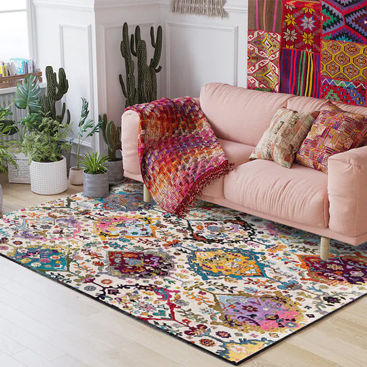 Turkish Area Rug Multicolor Floral Carpet - - rugs