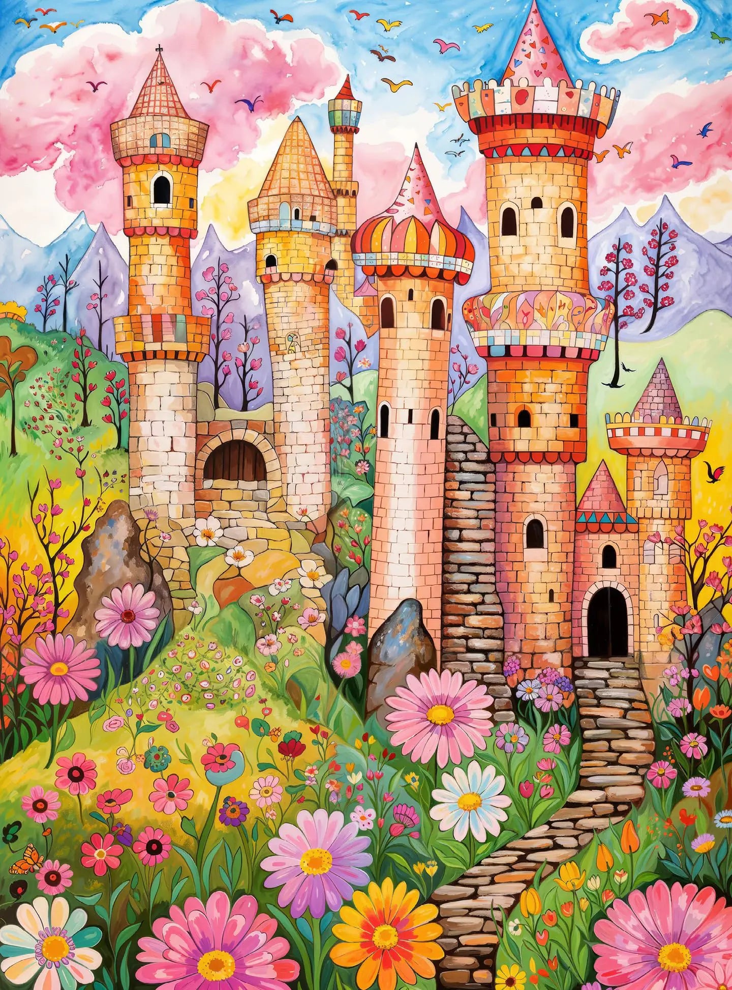Cross & Glory - Whimsical Castle Wonderland - 1000 Piece Jigsaw Puzzle for Adults & Kids 12+ | Enchanting Art of Ancient Castle | Family-Friendly Adventure | 20x27 Inches | Satin Finish Kia Day Design