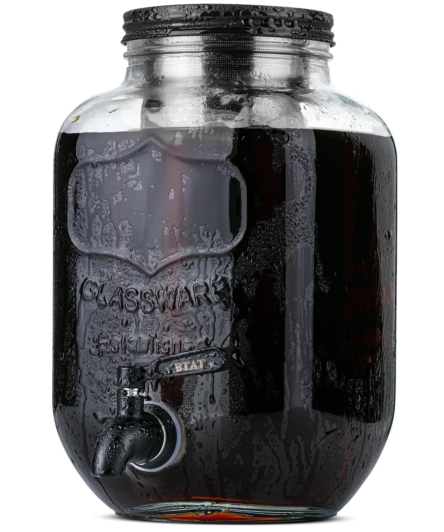 BTaT- Cold Brew Coffee Maker 1 Gallon Black Mason Jar Cold Brew Maker Cold Brewer Coffee Maker Cold Brew Mason Jar Coffee Maker Cold Brew Tea Maker Iced Coffee Maker Coffee Cold Brew Maker Kia Day Design