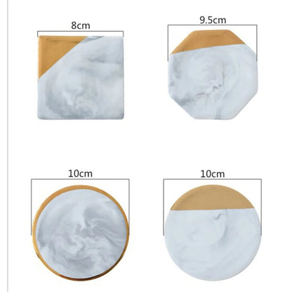 Gold Marble Ceramic Coaster Kia Day Design