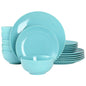 18 Piece Blue Elama Luna Porcelain Dinnerware Set Service for 6 - Blue Service for 6 - dinner set