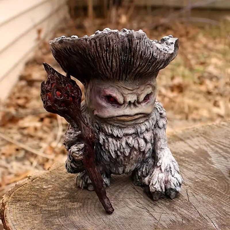 Fairy Mushroom Monster Troll Statue for Garden Decor Kia Day Design