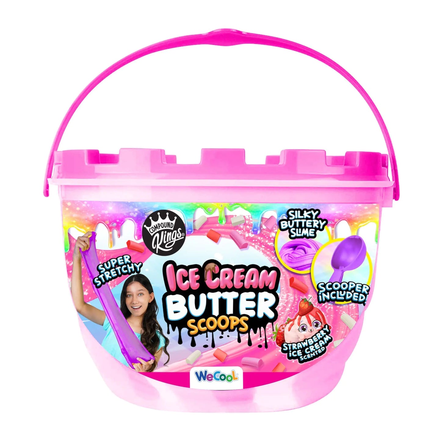 Compound Kings Fluffy Ice Cream Butter Scoops Slime Bucket Strawberry Shortcake - - kids slime