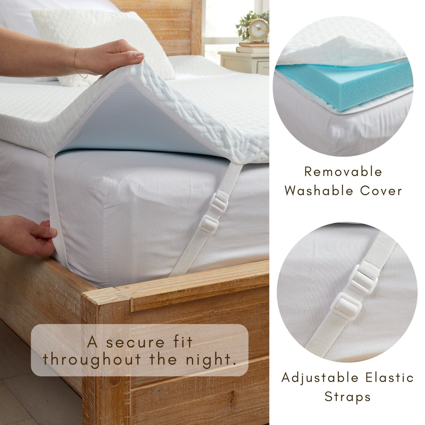 2-Inch Gel Memory Foam Mattress Topper - - Mattress Pads