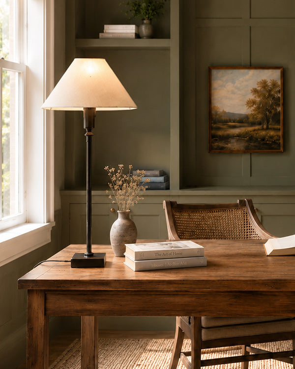 36 Inch Ivory Adjustable Table Lamp - - General