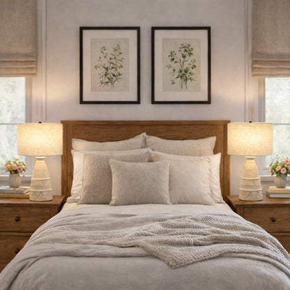 Intricate Beige Bedside Table Lamp - - Sale