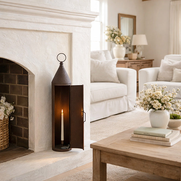 Oversized Rustic Chimney Floor Lantern - - Sale