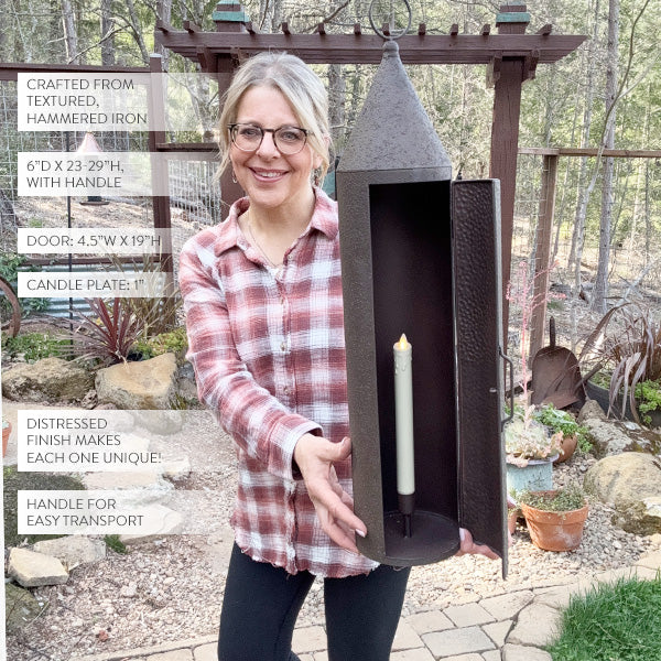 Oversized Rustic Chimney Floor Lantern - - Sale
