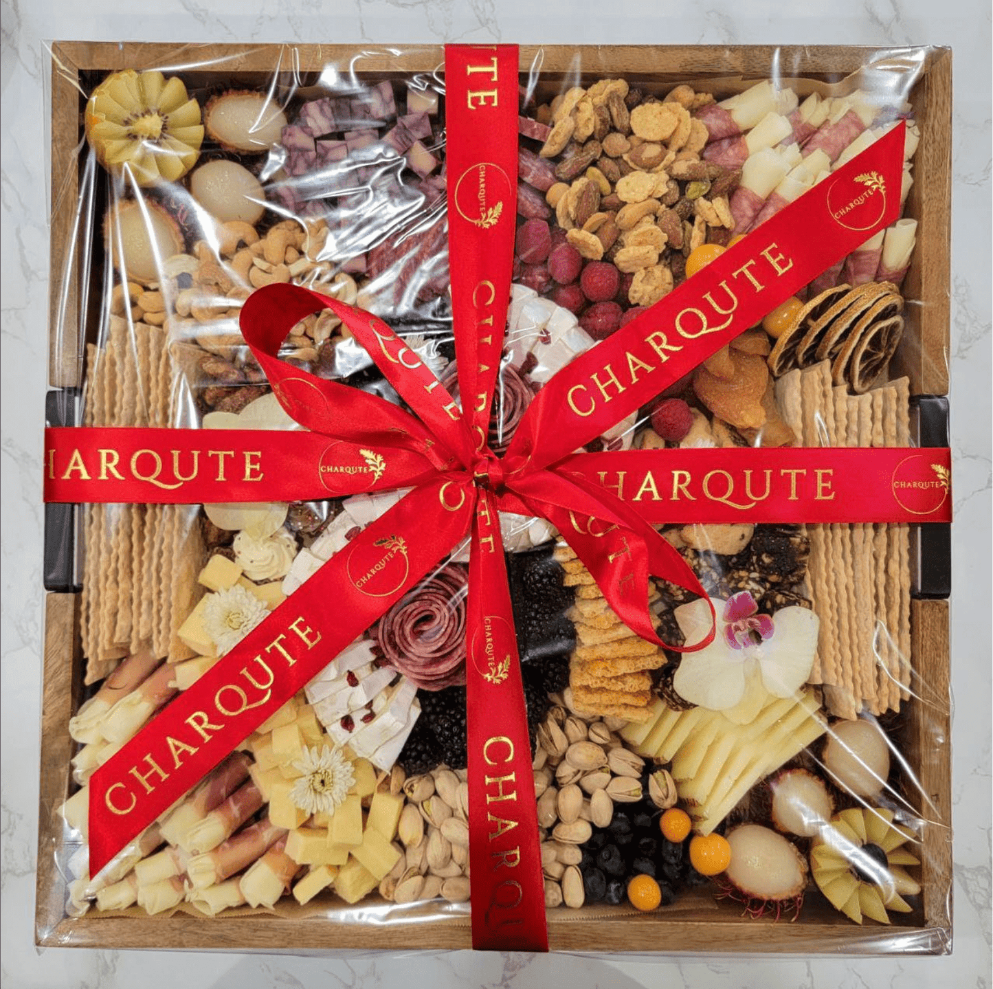 Large Square Lazy Susan Charcuterie Board - -