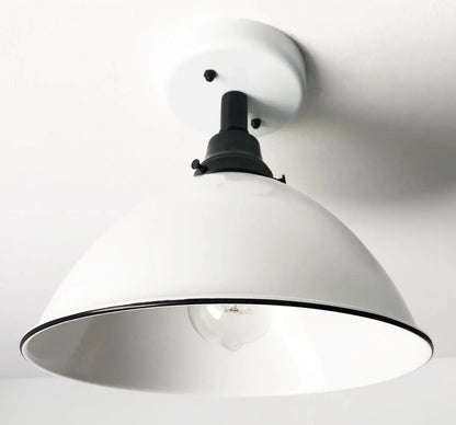 Large White Enamel Modern Farmhouse Ceiling Lighting - - Farmhouse Lighting