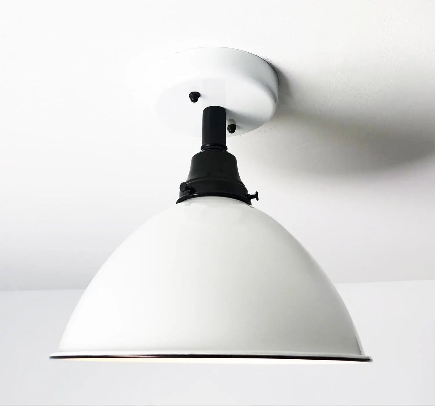 Large White Enamel Modern Farmhouse Ceiling Lighting - - Farmhouse Lighting