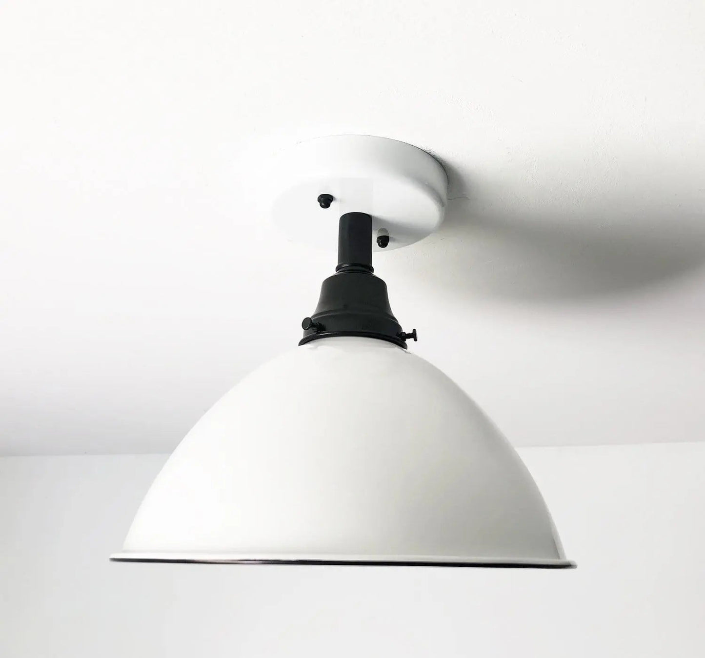 Large White Enamel Modern Farmhouse Ceiling Lighting - - Farmhouse Lighting