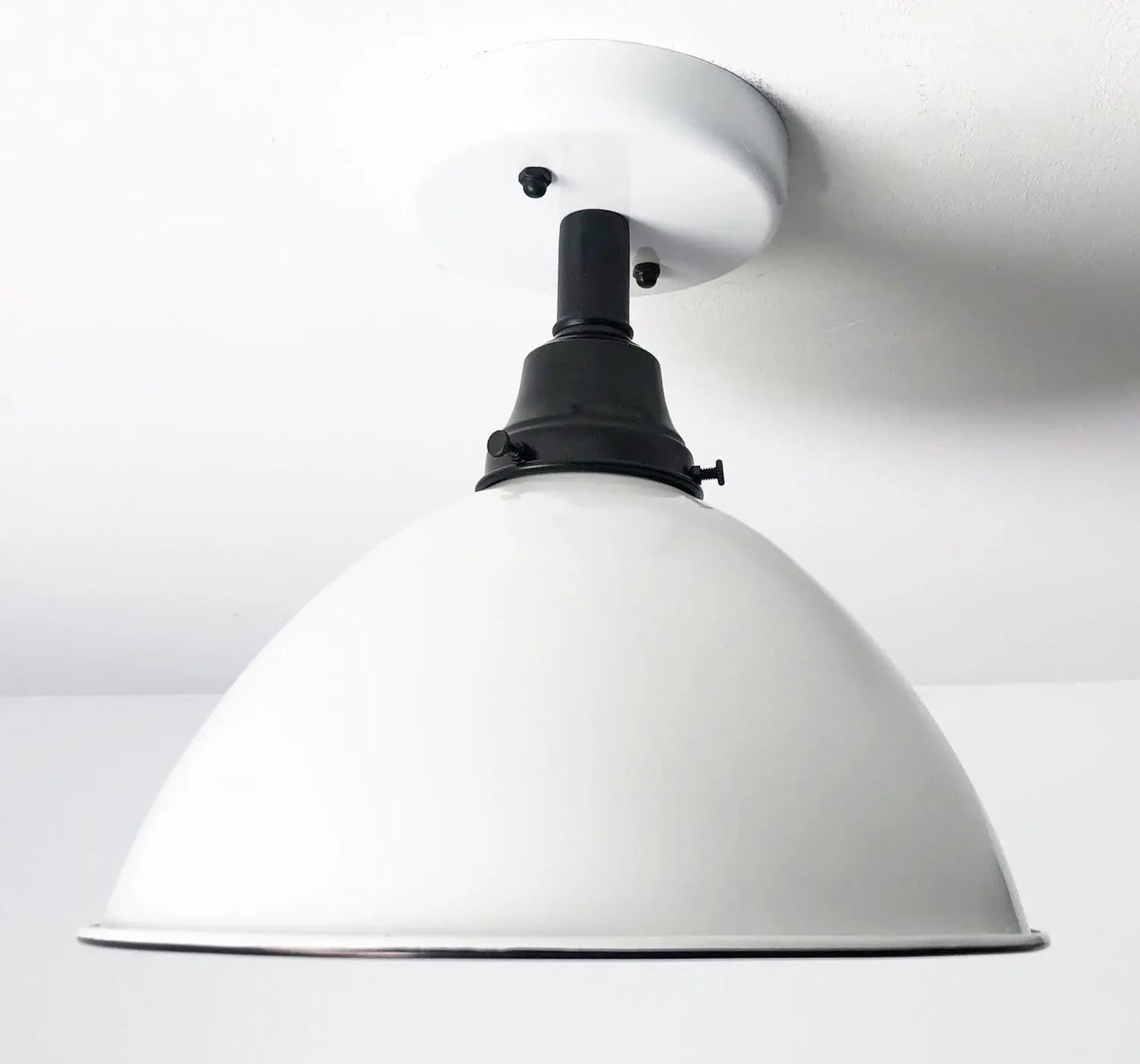 Large White Enamel Modern Farmhouse Ceiling Lighting - - Farmhouse Lighting