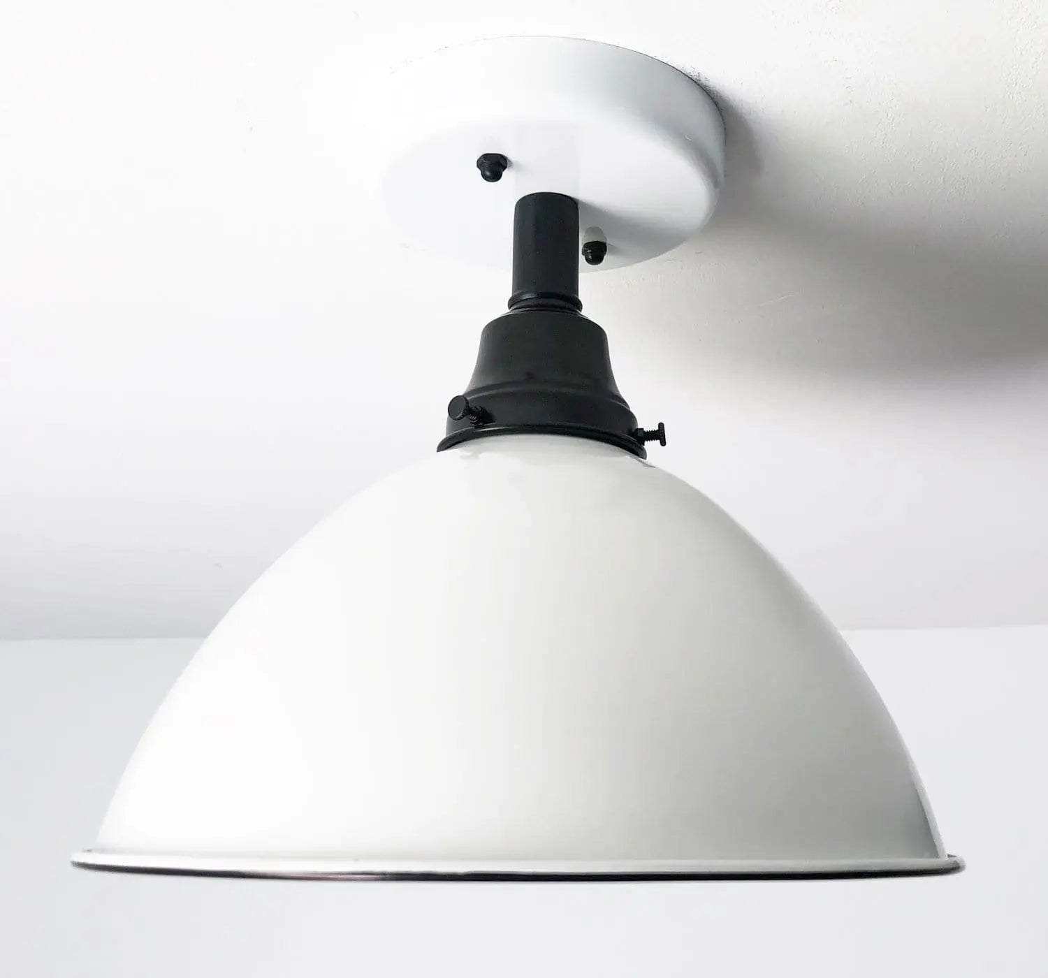 Large White Enamel Modern Farmhouse Ceiling Lighting - - Farmhouse Lighting