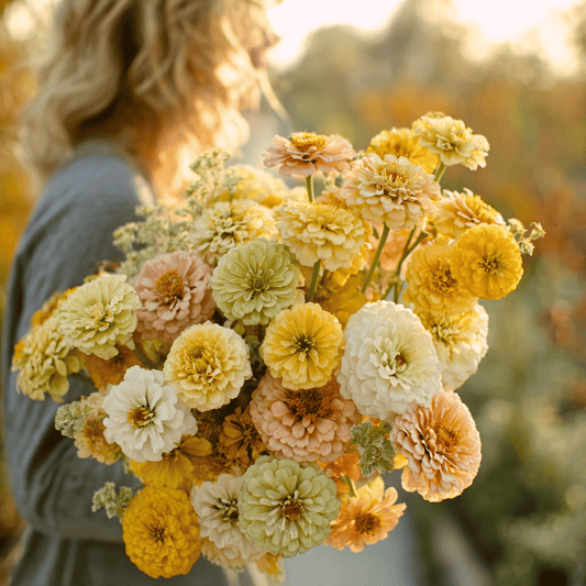 Lemon Meringue Zinnia – 100 Seeds - - Seeds