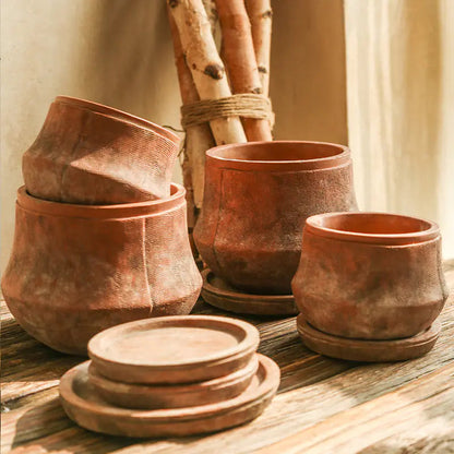 Decorative Red Terracotta Flowerpot - Kia Day Design